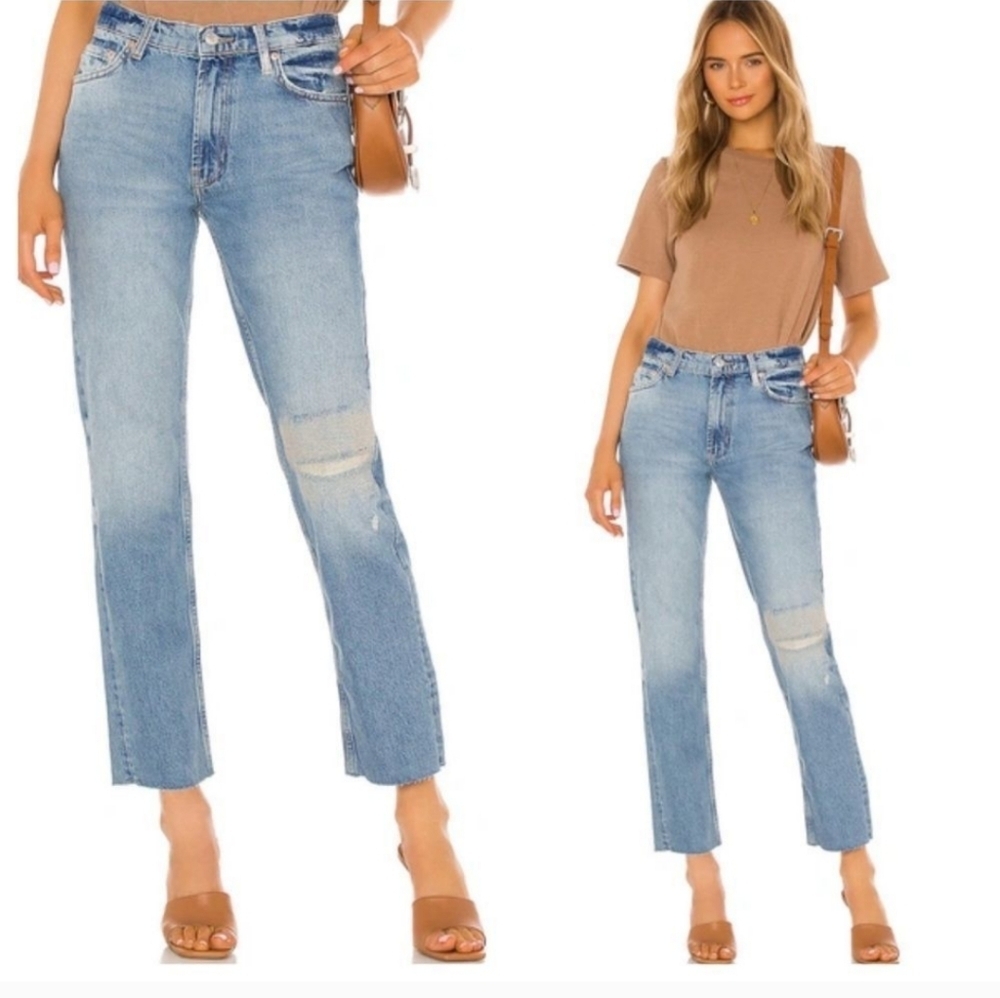Free People We The Free‎ Vixen Cigarette Jeans Straight Leg Vtg Indigo Denim
